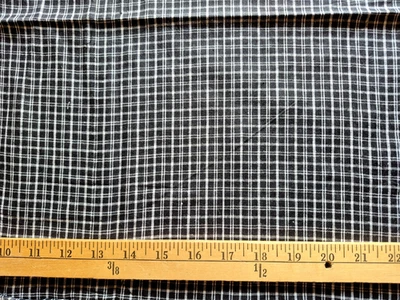 HOMESPUN  1/4"  CHECKS BLACK & WHITE   100% COTTON FABRIC  22X44 INCHES - Image 1 of 2