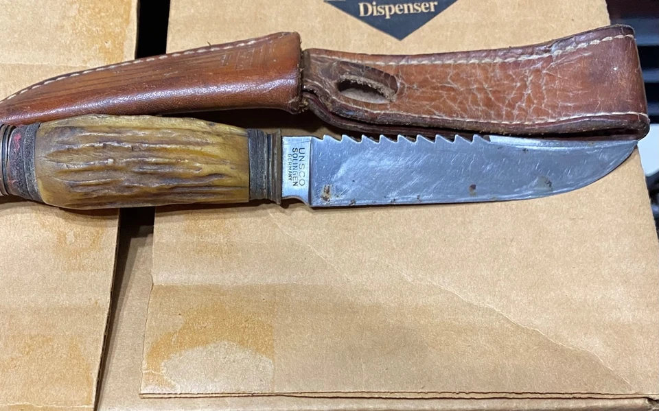 Vintage Matador Solingen Germany Stag Handle Fixed Blade Hunting Knife - Image 1 of 1