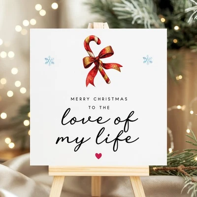 LITTLEGREETS Merry Christmas Card – To the Love of My Life – Romantic xmas Gift