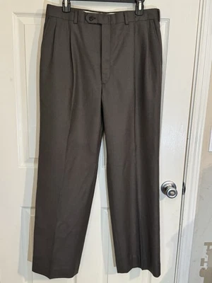 Pantalones vintage Burberry para hombre 32x30 oliva/marrón lana a cuadros hechos en EE. UU. Foto 1 de 4