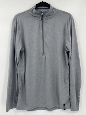 Pulôver masculino Nomis manga longa 1/4 zíper jaqueta leve cinza grande - Imagem 1 de 4