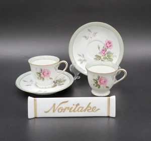 Noritake PRISCILLA Set(s) 2 Demitasse Cup & Saucer Sets EXCELLENT+ RARE - Picture 1 of 6