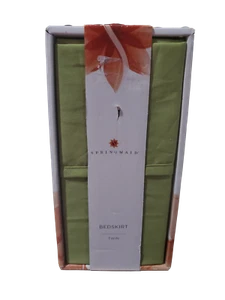 Springmaid 300 Thread Ct Tailored Bedskirt, Twin Size - Green, NEW - Picture 1 of 1