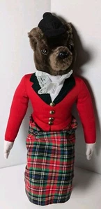 *Flaw* Vintage English Mrs Fox Plush Animal Shelf Sitter 22" Equestrian Hunting - Bild 1 von 16