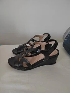 Stonefly sandali donna scarpe zeppe n 36 nere nero vernice - Foto 1 di 4