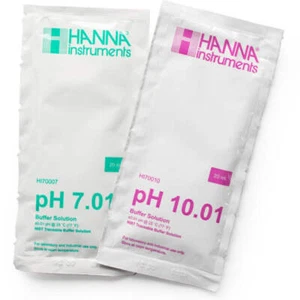 Hanna Instruments pH 7.01 and 10.01 Calibration Buffer Sachets (2 x 20mL) (HI770 - Picture 1 of 1