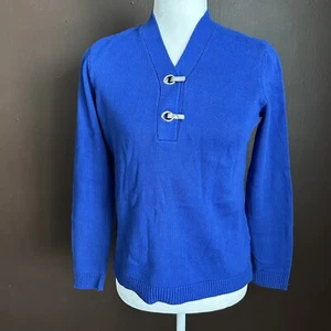 Karen Scott Sport Petite Womens size Small Long Sleeve Sweater Top Blue New - Picture 1 of 5