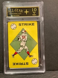 VINTAGE 1957 Ed-U-Card Game 'STRIKE' Card #33 Graded 10 MINT w/Sleeve In Case - Picture 1 of 3
