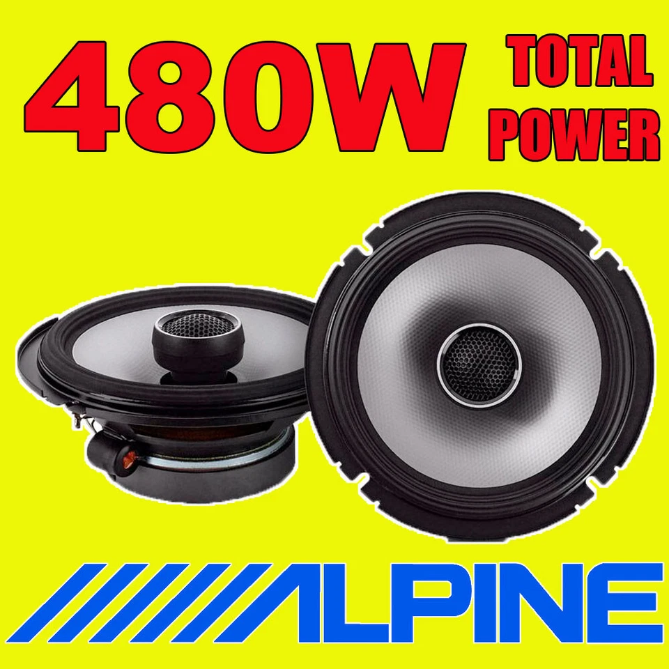 ALPINE 16.5cm 6.5" CAR VAN DOOR SHELF SPEAKERS 2-WAY 480W TOTAL POWER S2-S65