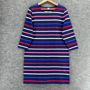 Old Navy Dress Women Blue Striped Knit Sheath 3/4 Sleeve Cotton - Picture 1 of 12