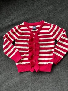 G111 GAPKIDS GAP STRIPE GIRL CARDIGAN SWEATER SIZE 4 - Picture 1 of 3