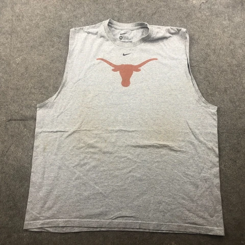 Texas Longhorns Shirt Mens 2XL Gray Orange Sleeveless Logo Center Swoosh Nike * Cover