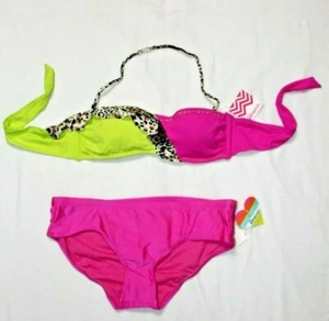 Raisins Brazilian Bandeau with Ruffle bra with Ruched Kaiya pant- Size S - Picture 1 of 5
