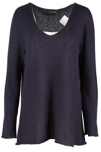 THE ROW NAVY CASHMERE SWEATER LARGE - Picture 1 of 4