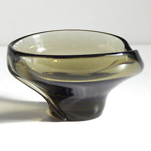 1960s Murano Smoked Art Glass Small Sculpured Vase Mid Century Modern