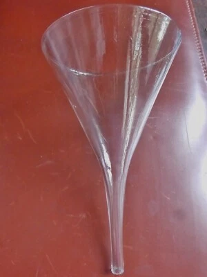 ancien Entonnoir en verre soufflé XIXeme laboratoire pharmacie 21 x 12,5 cm - Photo 1/4