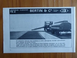 3/1971 PUB BERTIN et Cie THERMOSOUFFLANTE TSII DENEIGEUSE AEROPORT FRENCH AD - Foto 1 di 1