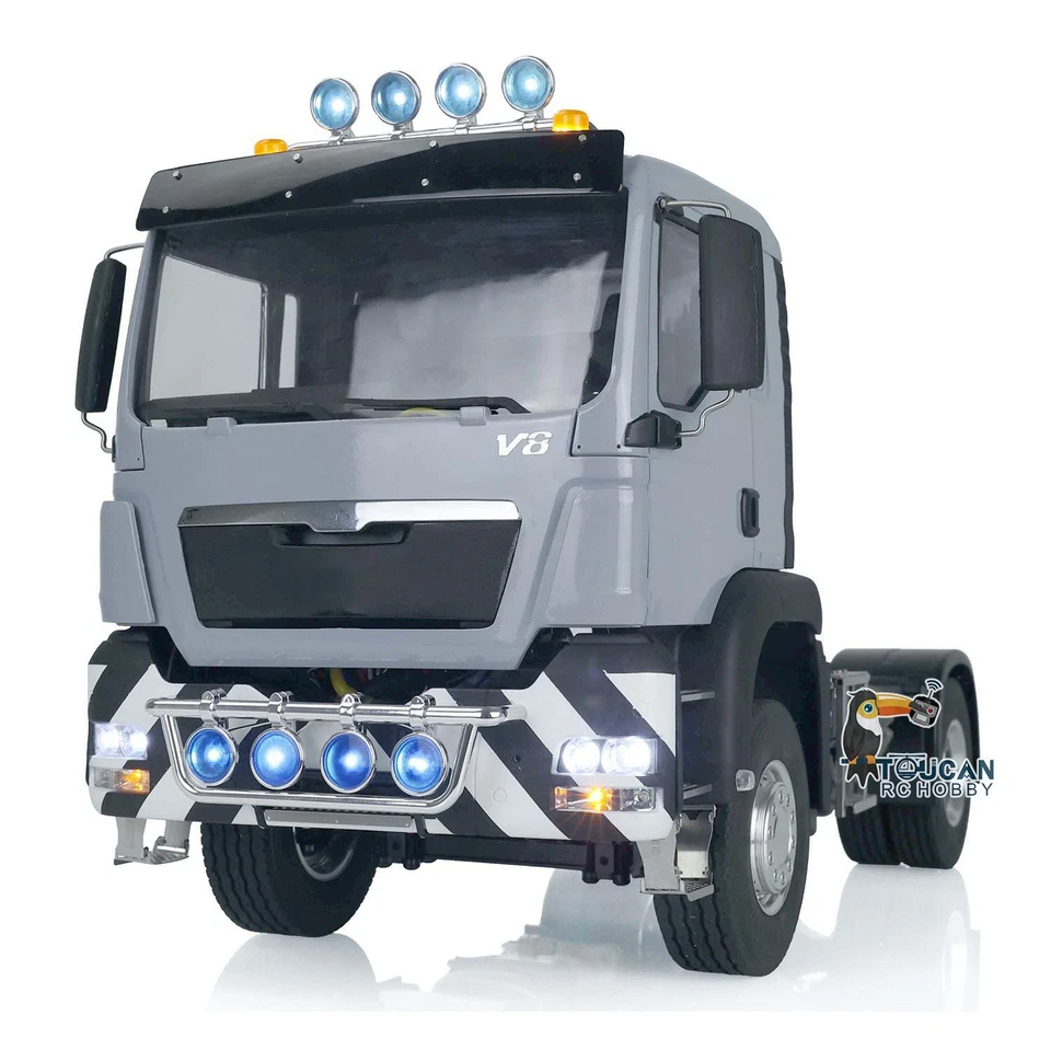 1/14 LESU RC Tractor Truck of 4x2  TGS Remote Control Metal Chassis Light Car - Image 1 of 4