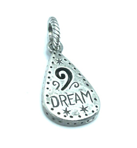 Brighton Notes Dream Cutout Scroll Oblong Inspirational Saying Silver Charm