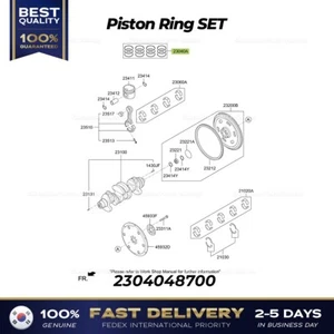 ⭐Genuine⭐ Piston Ring SET 2304048700 for Hyundai E County - Picture 1 of 1