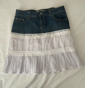 Jeansrock Anker blau mit Spitze Größe 7 - e308 - Bild 1 von 5