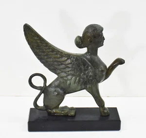Sfinge piccola statua bronzo scultura - Custode dei luoghi sacri - Greco antico - Foto 1 di 7