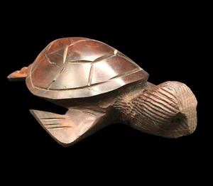 Hand Carved Mexican Ironwood Sea Turtle Figurine 8" x 5" - Picture 1 of 10