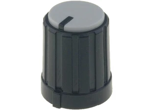 Poti-Knopf   Drehknopf   Achse: 6mm   schwarz/grau Anzeige  Höhe: 16,5mm   NEW - Bild 1 von 1