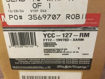 Motorcraft A/C Compressor YCC-127-RM Remanufactured  - Image 1 of 4