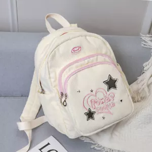 Corduroy Cute Stylish Laptop Backpack Backpack Daily Rucksack for Outdoor Travel - Picture 1 of 10