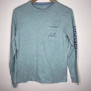 Vineyard Vines Damen T-Shirt grün XS Langarm Pocket Tee Logo Wal - Bild 1 von 6