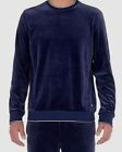 $84 HOM Men's Blue Cotton Knit Catane Velour Sleepwear PJ Top Sweater Size Large