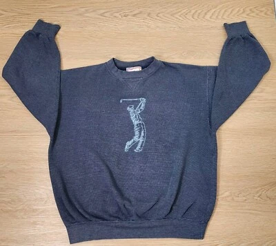 Vintage Sahara Sweatshirt Adult XL Textured Sweater Embroidered Golfer Golf Blue - Image 1 of 4