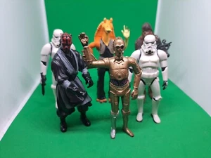 Star Wars Figures: Darth Maul, Chewbacca, CP3-0, 2 Stormtrooper, Jar Jar Bimks - Picture 1 of 18