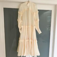 Zimmermann Women's Botanica Cream Dress Size 1 Linen RRP 1890.00