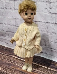 Vintage 1950s 17" Hard Plastic Beautiful Walker Doll Open Close Eyes Teeth Shoes - Picture 1 of 24