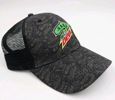 HARD MTN DEW Snap Back 帽子黑色刺绣无品牌新品 — 第 1/3 张图片