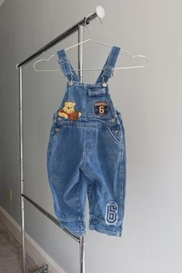 VTG Disney Winnie The Pooh Basketball Denim Overalls Sz 2T Toddler Boys - Picture 1 of 9