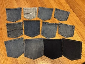 Konvolut Jeans Taschen Basteln Jeansblau Stoffmix - Bild 1 von 13