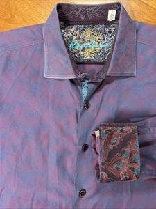Robert Graham Button Down Shirt Men’s Size 3XL Purple Flippy Cuff - Picture 1 of 15