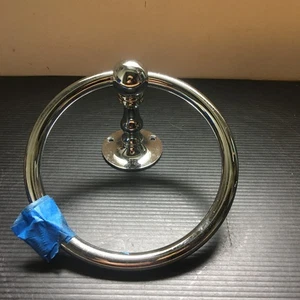 Vintage New Old Stock polierter Chrom Wandmontage Handtuchring 6,25"D - Bild 1 von 7