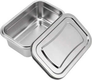 Hemoton Reusable Ice Cream Storage Containers with Lids 19.3X12.5X7CM, Silver - Picture 1 of 9