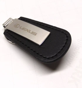 New Genuine Lexus Black Leatther /  Stainless Steel Keyring  - Picture 1 of 4