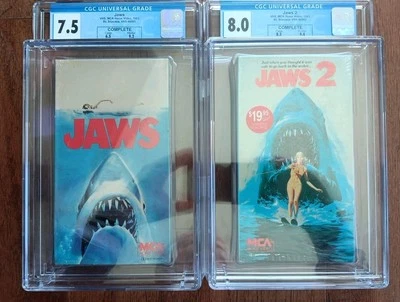 1983 Jaws 1 & 2 (Complete W/Wrap No Seal) Foto 1 de 2