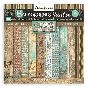 3 Pack Stamperia Backgrounds Double-Sided paper Pad 8"X8" 10/Pkg-Fortune 5A00255 - Picture 1 of 10