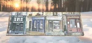 Menge 4 Chiu Tak Hak 3D geformte Harz Vins De Bourgogne Livres Wandrelief Kunst - Bild 1 von 2