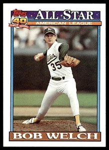 1991 Topps Bob Welch Oakland Athletics #394 - Imagen 1 de 2