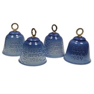 VTG Bing Grondahl 1980 83 84 89 Porcelain Christmas Bells  Copenhagen Denmark 3" - Picture 1 of 9