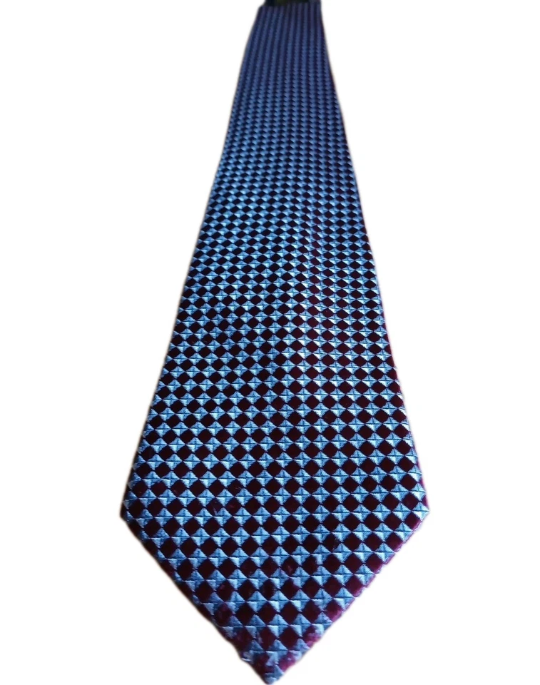 Covington 100% шелк галстук текстурированный вышитый красный и серебряные бриллианты 60 X 3,75" - Изображение 1 из 4