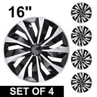 16" 4Pcs Wheel Covers Full Rim Snap On Hub Caps Fit R16 Tire & Steel Wheels